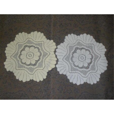 Fastfood 12 in. European Lace Doily, Ivory FA2570121